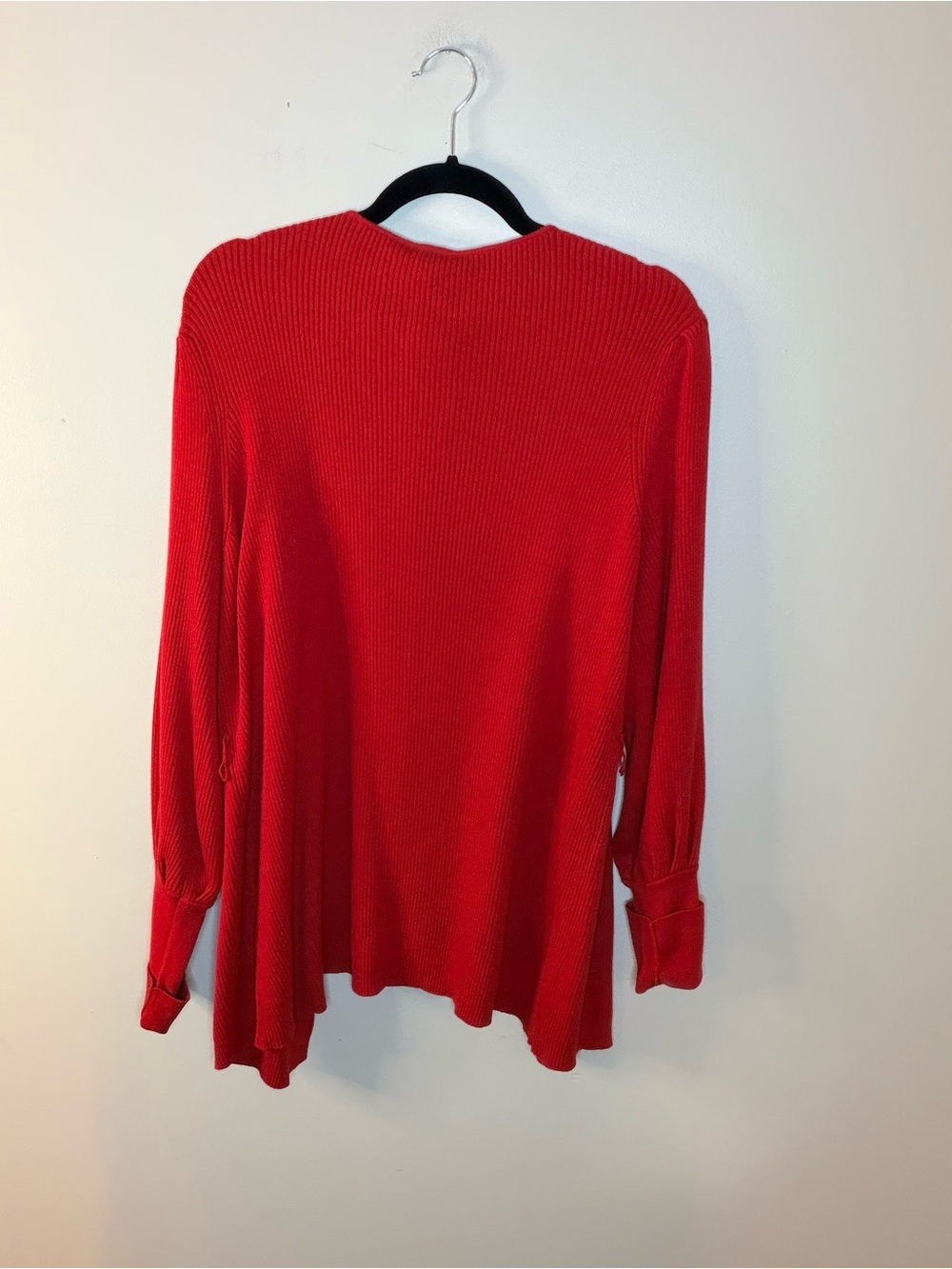 CAbi Bright Red Open-Front Ribbed Cardigan - Picture 2 of 4